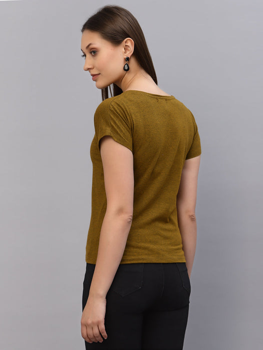 Mustard Round Neck Top