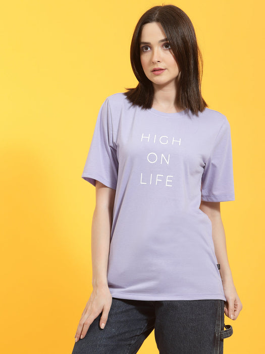 Oversized Half Sleeves Printed Round Neck T-Shirt