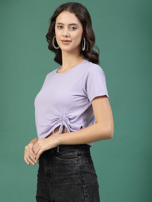 Women Ruched Cotton Jersey Crop Top