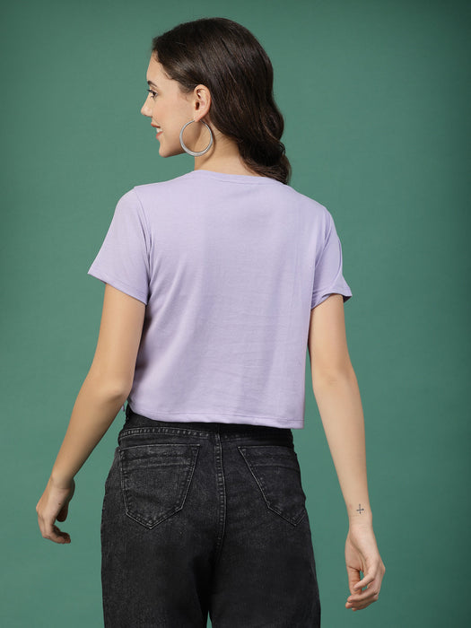 Women Ruched Cotton Jersey Crop Top