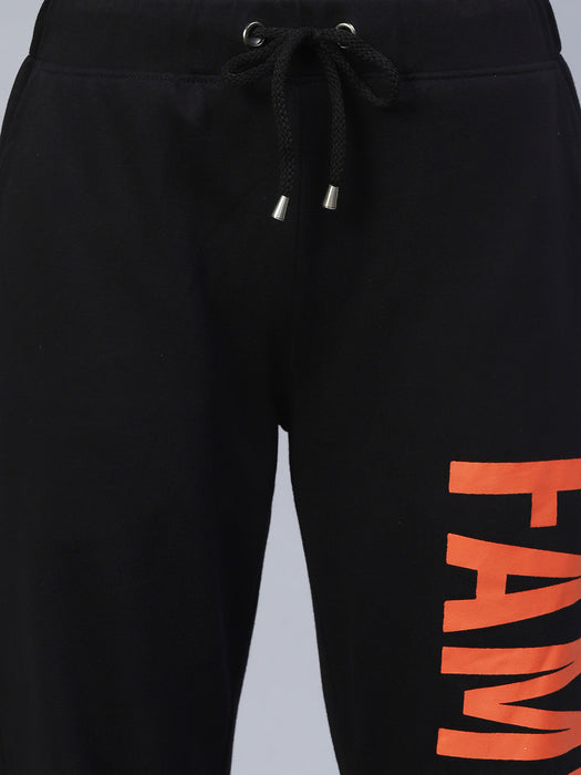 Black Printed Hooded Tracksuit