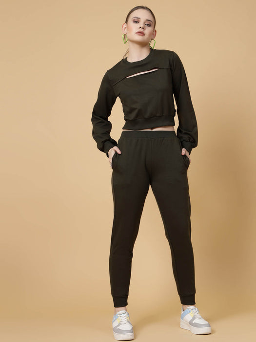 Cutout Neck Detail Tracksuit