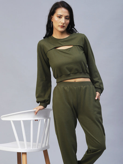 Cutout Neck Detail Tracksuit