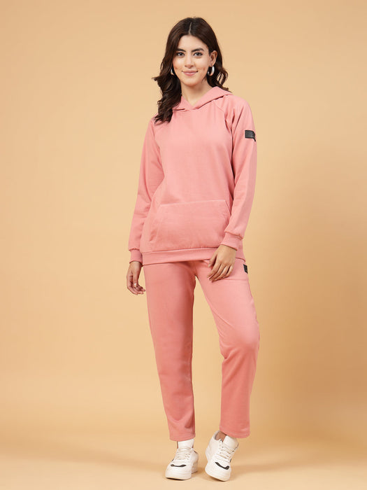 Women Oversized Solid Fleece Co-ord