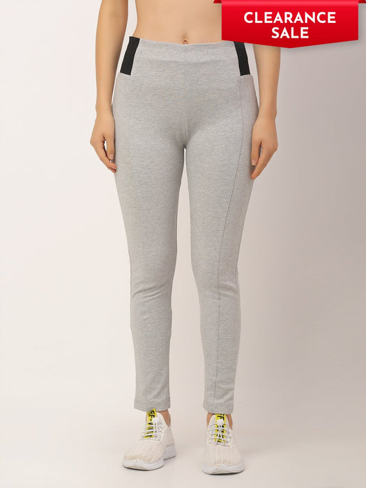 Grey Cotton Lycra Leggings