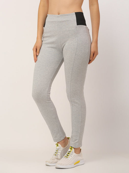 Grey Cotton Lycra Leggings