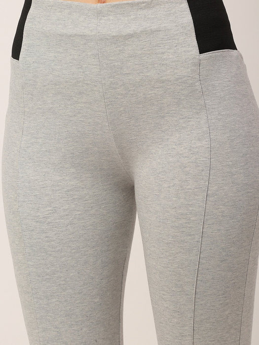 Grey Cotton Lycra Leggings