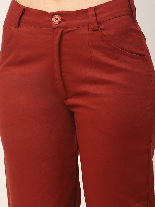 Rust Maroon Twill Trouser