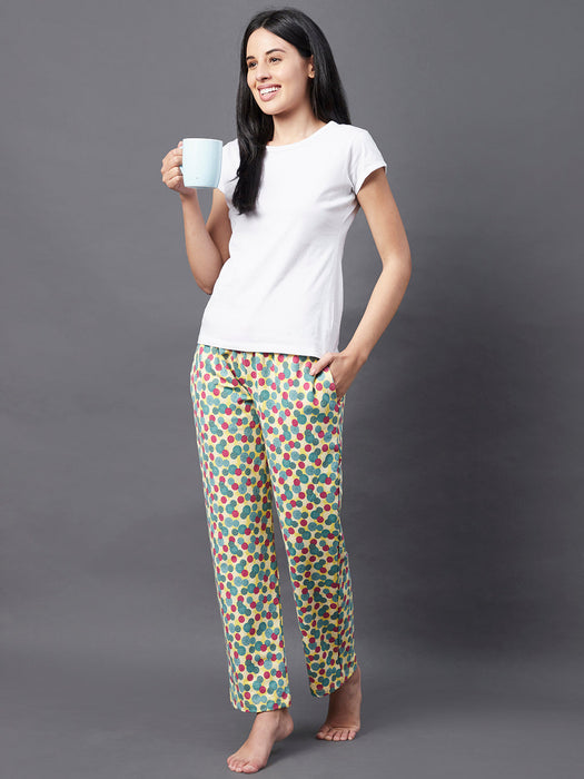 Multi Polka Dot Terry Pyjama With Insert Pocket