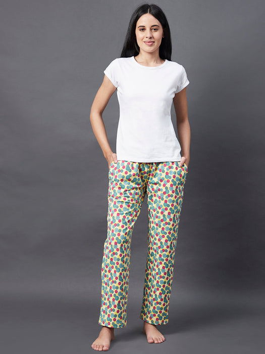 Multi Polka Dot Terry Pyjama With Insert Pocket