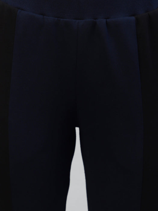 Black And Blue Color Blocked Trouser