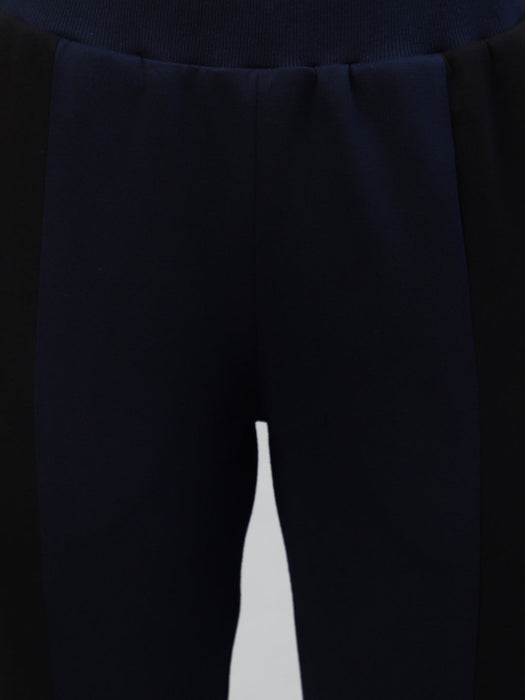 Black And Blue Color Blocked Trouser