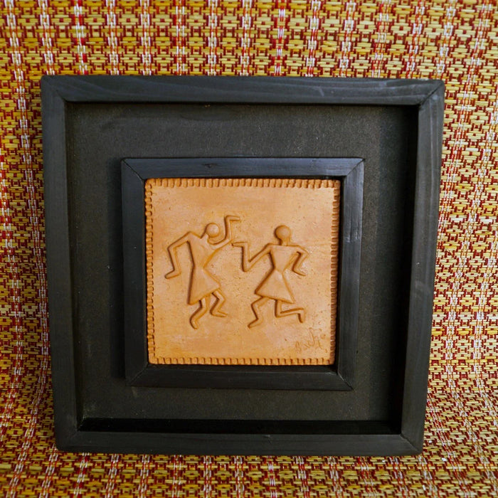 Wooden Terracotta Warli Art Inspired Wall Frame