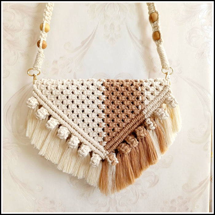 A Boho Mocha Macrame Handbag - Yoda