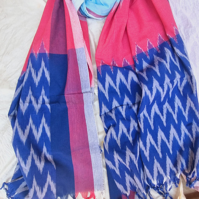 Nilkantha Ikat Pochampally Handloom Cotton Dupatta