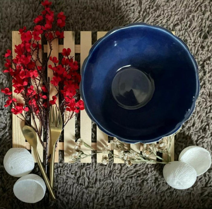 Ceramic Deep Blue Serving Bowl