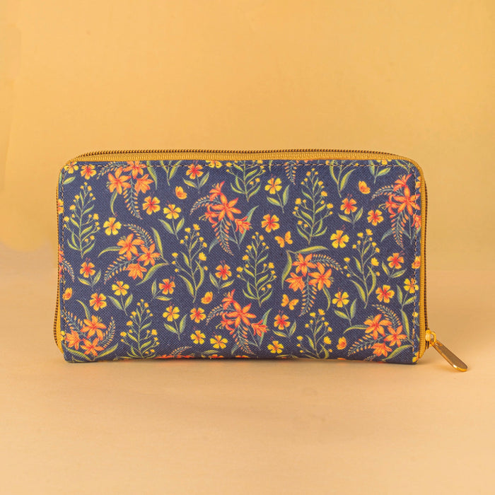 Grey Summer Blossoms Wallet