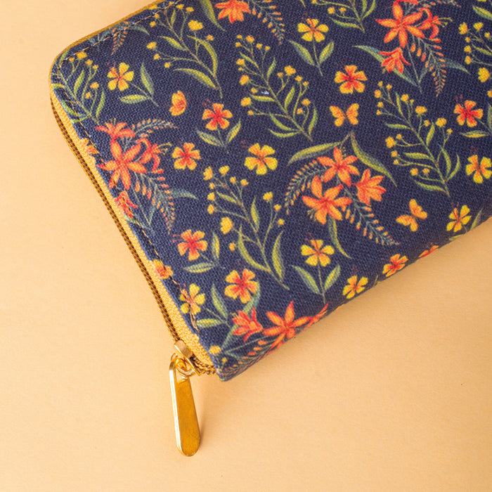 Grey Summer Blossoms Wallet