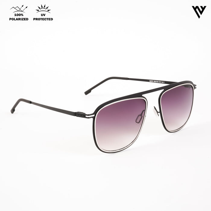 Voyage Exclusive Black & Silver Polarized Wayfarer Sunglasses for Men & Women - PMG4288