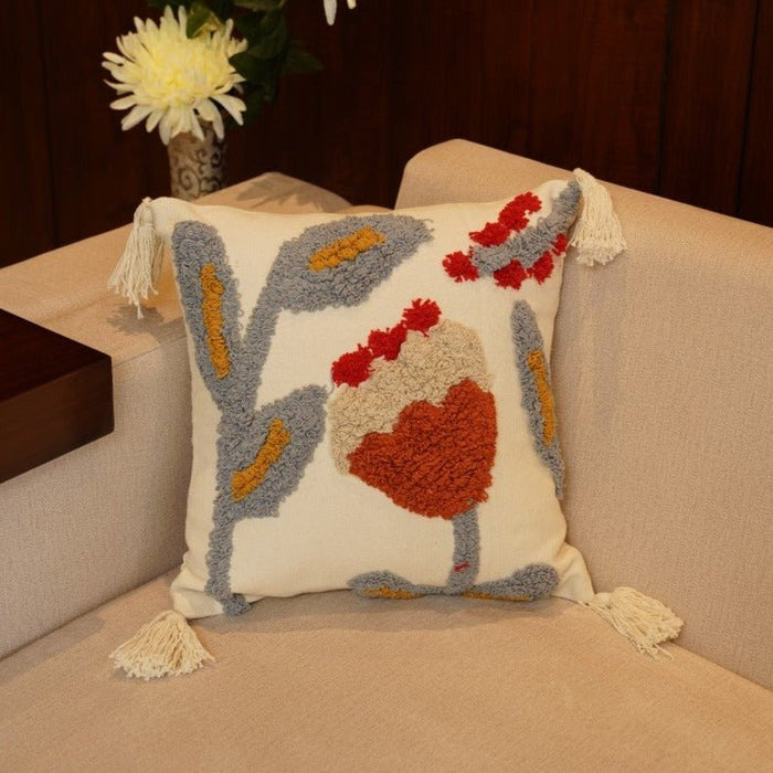 Abstract Tulip Tufted Cushion Cover