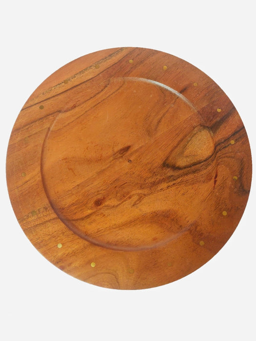 Acacia Wood Dinner Plates Set Of 2