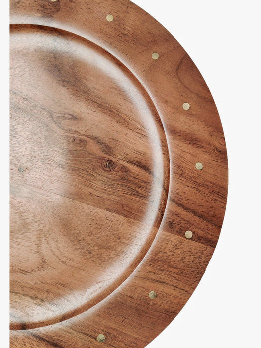 Acacia Wood Dinner Plates Set Of 2