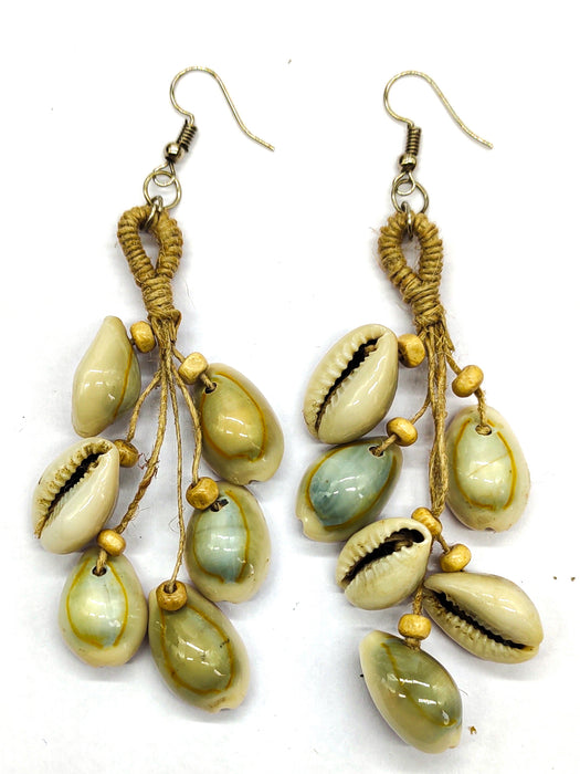 Trendy Jute And Cowry Earrings