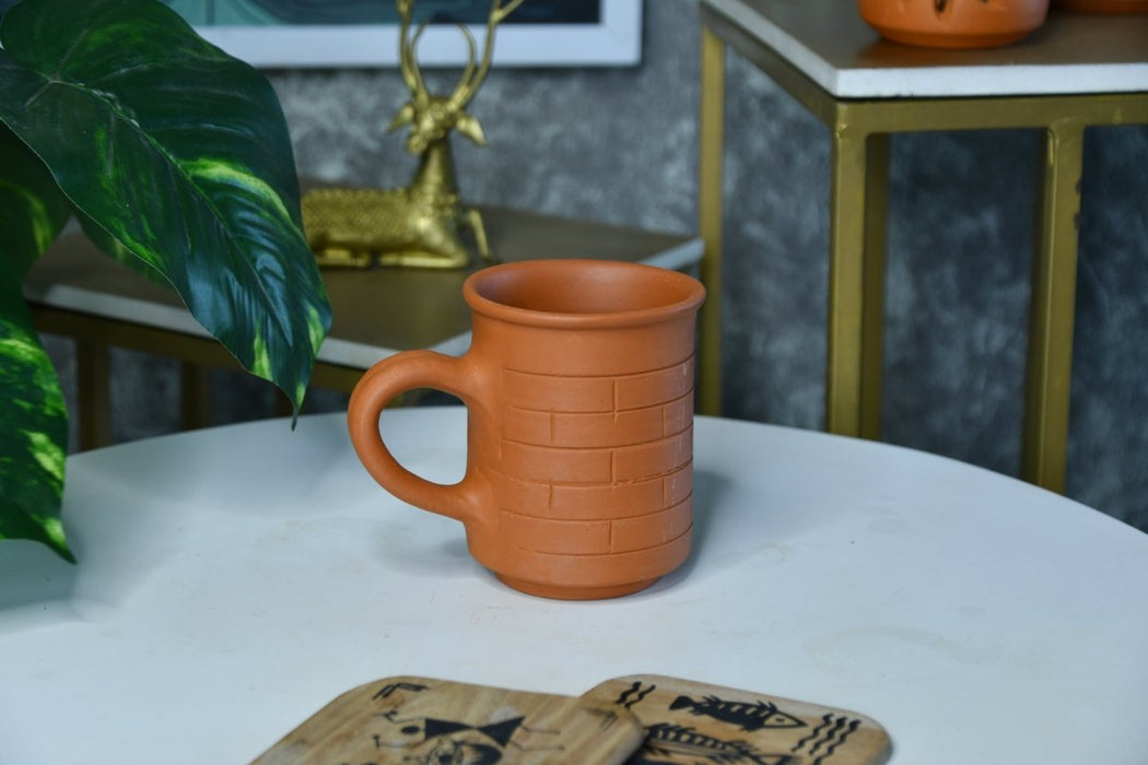 Premium Unglazed Terracotta imprinted Drink Mugs