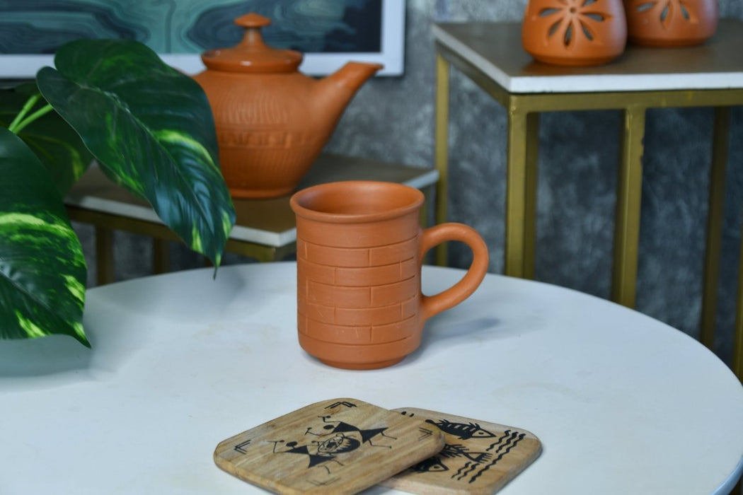 Premium Unglazed Terracotta imprinted Drink Mugs