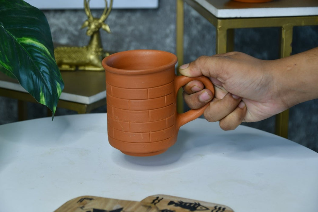 Premium Unglazed Terracotta imprinted Drink Mugs