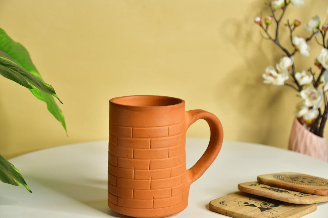 Premium 600ml Unglazed large Terracotta Mug