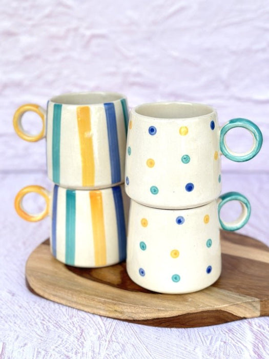 Ceramic Bright Summer Mug Bundle Set - 450 ml