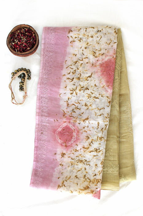 Bageeya's 'Maharani' Timeless Treasure: Handcrafted Chikan Saree with Sacred Florals