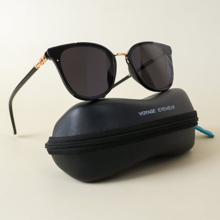 Voyage Cateye Sunglasses for Women (Black Lens | Black Frame - MG3175)