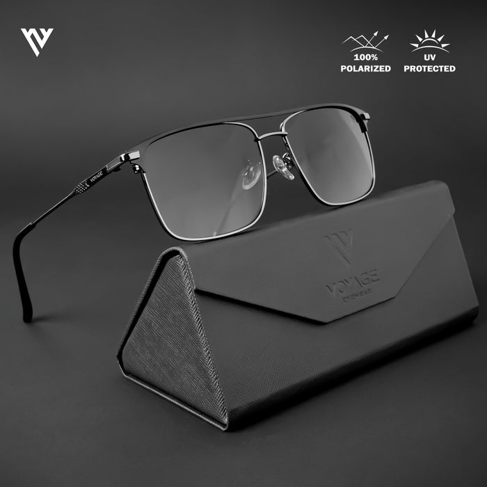 Voyage Exclusive Wayfarer Polarized Sunglasses for Men & Women (Grey Lens | Grey Frame - PMG4985)