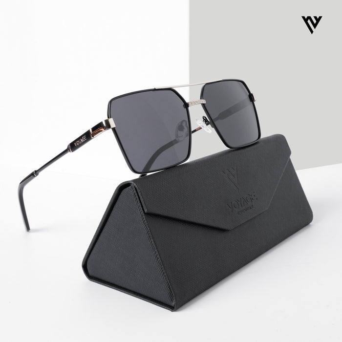 Voyage Exclusive Wayfarer Polarized Sunglasses for Men & Women (Black Lens | Black & Silver Frame - PMG5313)