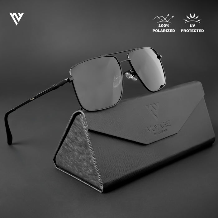 Voyage Exclusive Wayfarer Polarized Sunglasses for Men & Women (Black Lens | Black Frame - PMG4978)