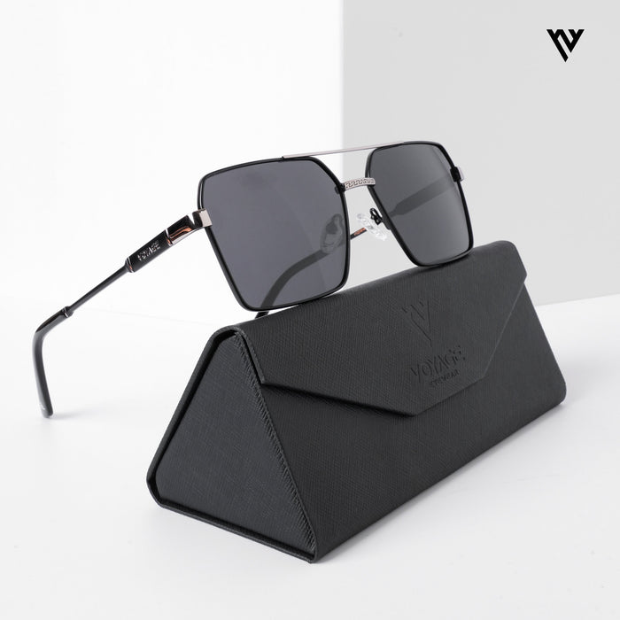 Voyage Exclusive Wayfarer Polarized Sunglasses for Men & Women (Black Lens | Black & Grey Frame - PMG5312)