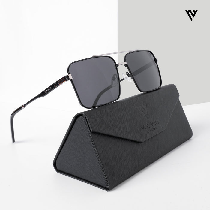 Voyage Exclusive Wayfarer Polarized Sunglasses for Men & Women (Black Lens | Black & Grey Frame - PMG5309)