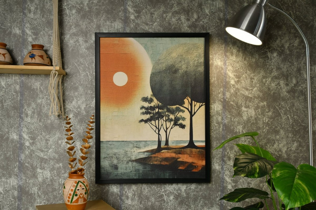 Sunset Harmony: Artisan Canvas Wall Decor, Embracing Nature's Beauty