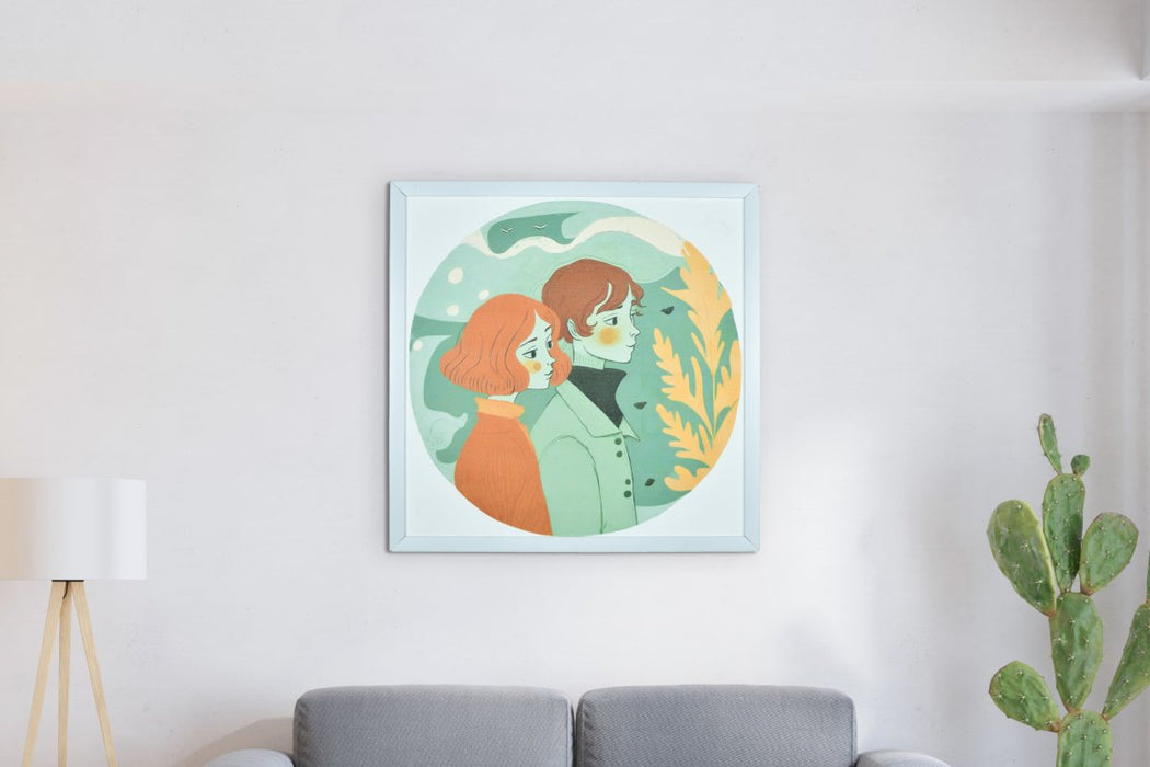 Romance: Artisan Canvas Wall Decor in Orange