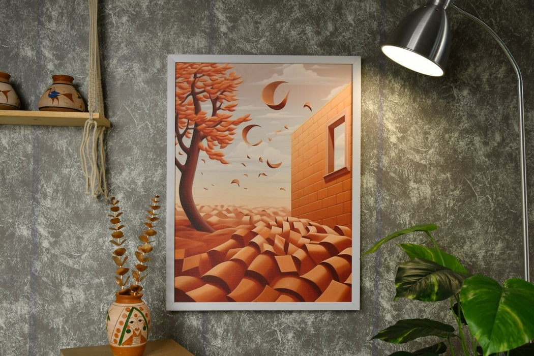 Autumn Essence: Artisan Canvas Wall Decor for Home Ambiance