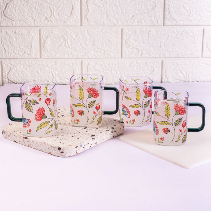 Enchanted Garden Square Coffee/Tea mugs - Set of 2 and 4