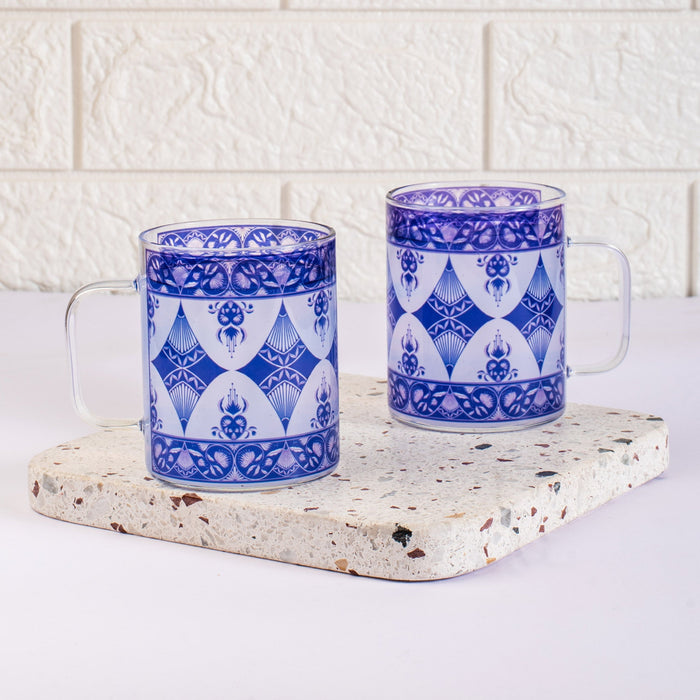 Indigo Print Round Coffee/Tea mugs - Set of 2 and 4