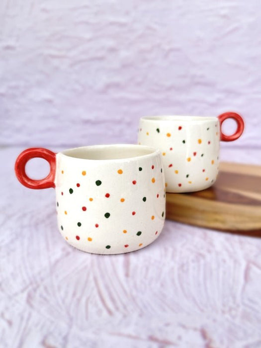 Colourful Dots Ceramic Coffee Cup - 300 ml