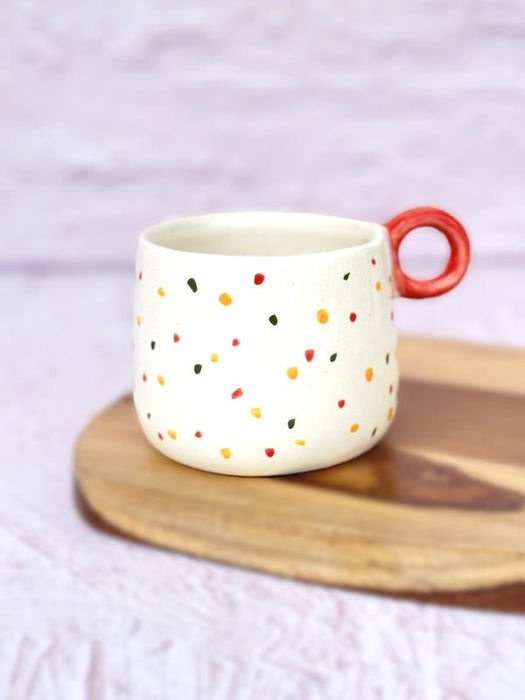 Colourful Dots Ceramic Coffee Cup - 300 ml