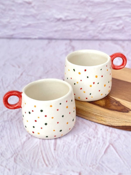 Colourful Dots Ceramic Coffee Cup - 300 ml