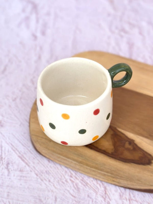 Colourful Polka Dots Ceramic Coffee Cup - 300 ml