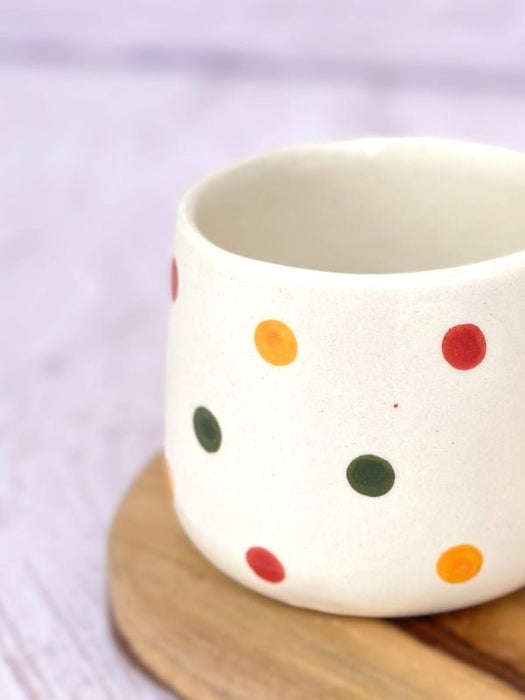 Colourful Polka Dots Ceramic Coffee Cup - 300 ml