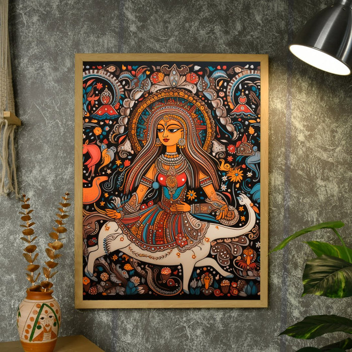 Mythical Aura: Artisan Women with Animal Canvas Decor